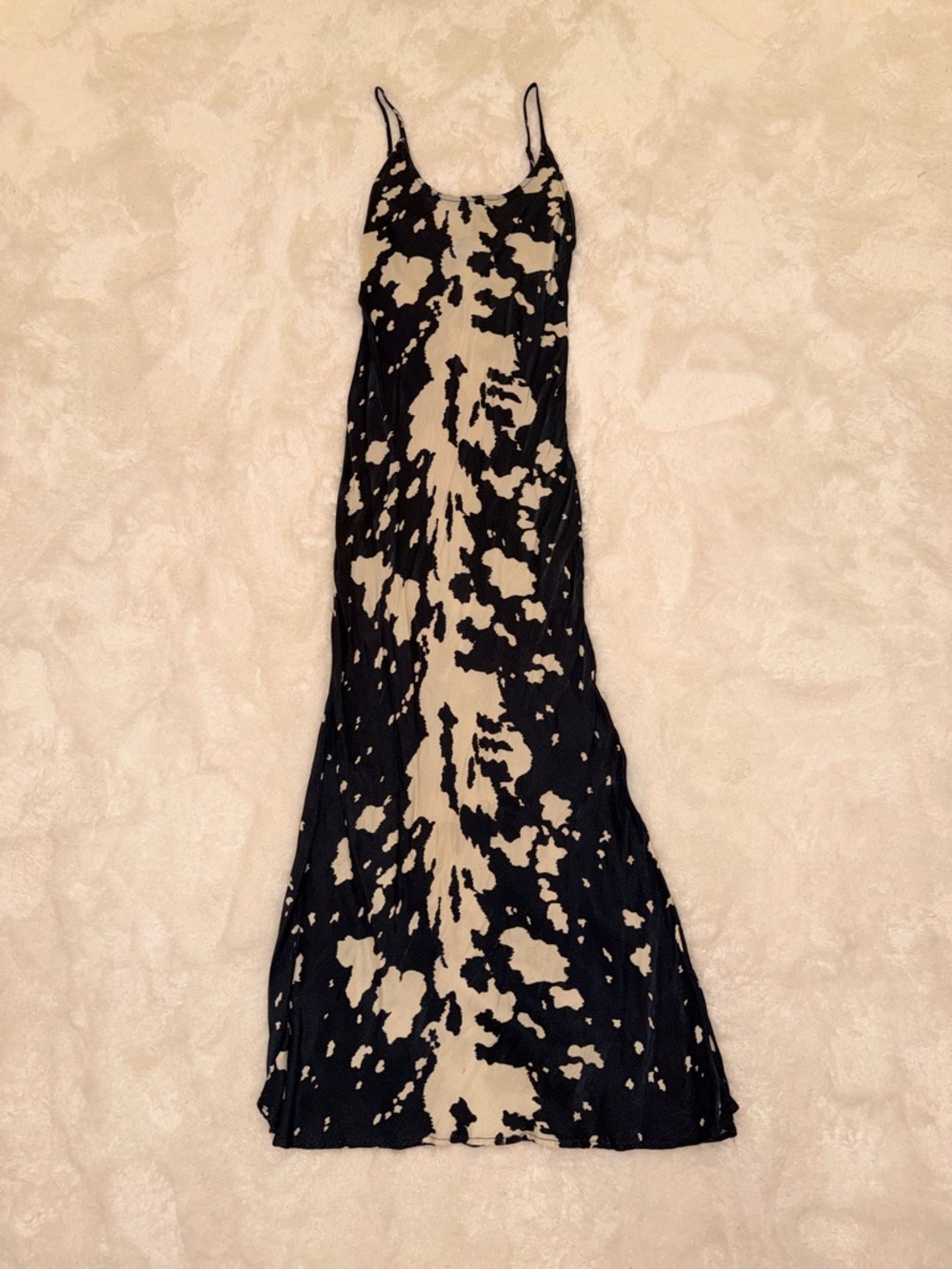 ✨Altar'd State✨ Cow/Black and Cream Abstract Slip Maxi Dress